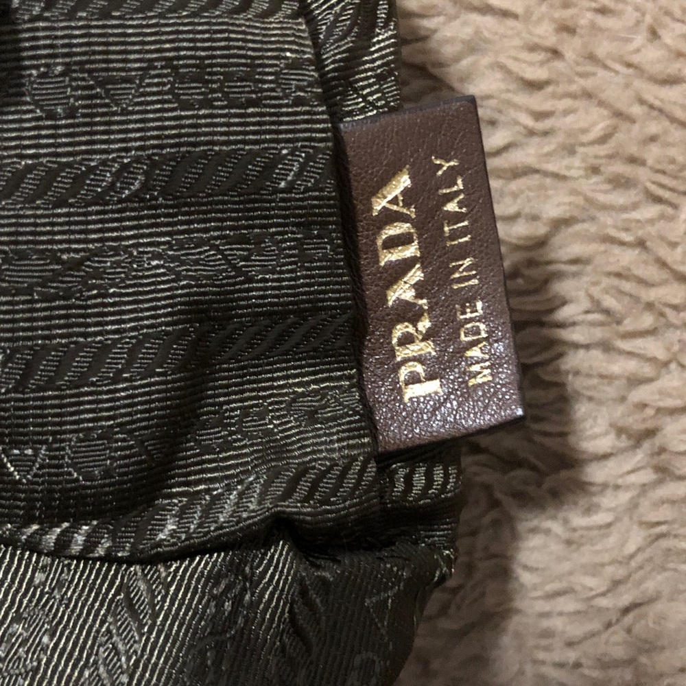 TODAY ONLY:Authentic Prada Brown Leather Canvas Shoulder Bag w/out Strap AS IS - Picture 6 of 14